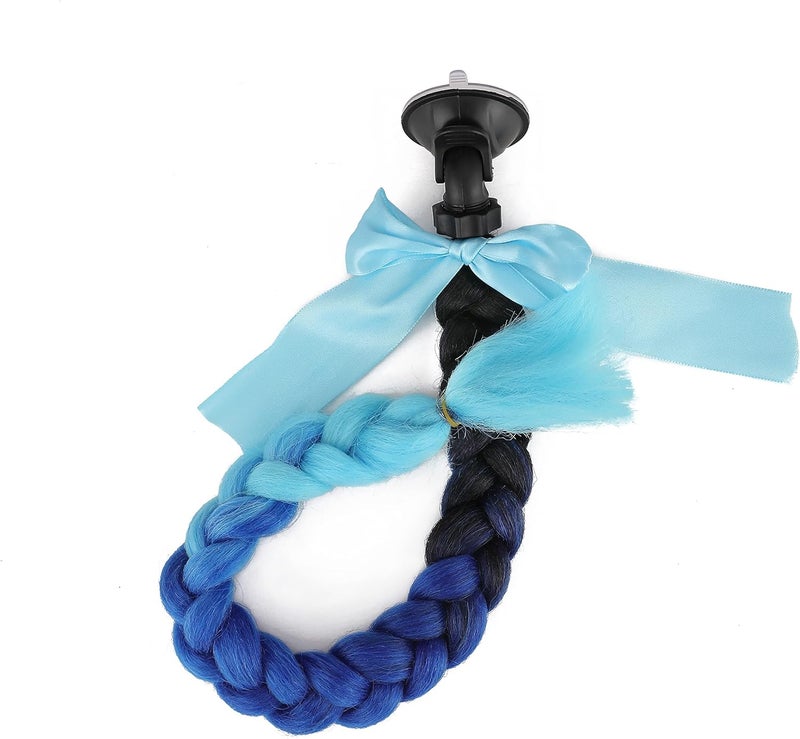 SEGO 1PCS/2PCS Helmet Pigtail Braids with Detachable Suction Cup Bowknot Ponytail Hair Many Colors (Helmet not Included) - Image 5